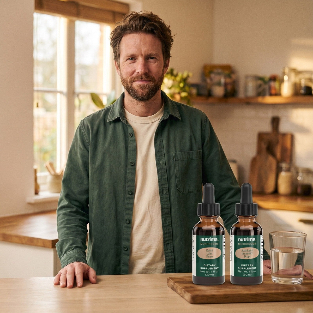 Drops — nutrima products with a brand model — AI-generated brand image