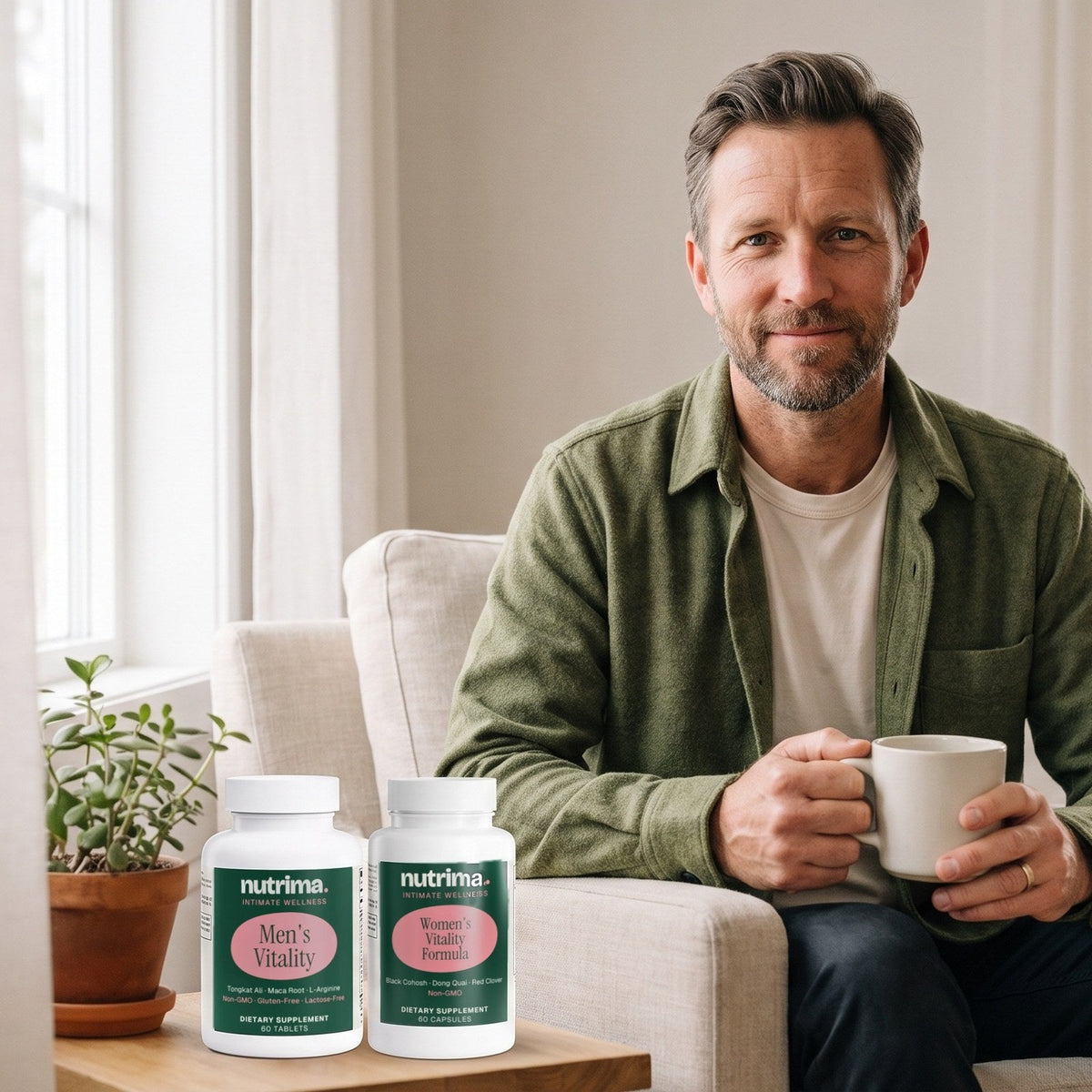 Intimate Wellness — nutrima products with a brand model — AI-generated brand image