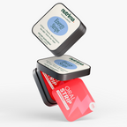 Three floating boxes of Energy Strips in blue and red packaging, by nutrima, showcasing the product design and colors.
