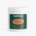 White container of Energy Powder (Cotton Candy) featuring green and orange branding by nutrima.
