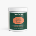 Creatine Hydration Powder in a white container with green and orange label