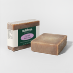 Coconut Beach Soap showcases its creamy texture and natural color, with packaging displaying the brand nutrima.