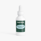 White bottle with dropper featuring "Retinol and Peptide Face Serum" label and green design by nutrima.