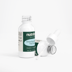 White bottle of Retinol and Peptide Face Serum with dropper cap, showcasing its sleek design by nutrima.