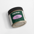 Dead Sea Mud jar showcasing a sleek design and neutral color palette, 7 oz container by nutrima.