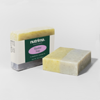 Slumber Soap features a layered design with green and lavender hues, showcasing its distinct appearance by nutrima.