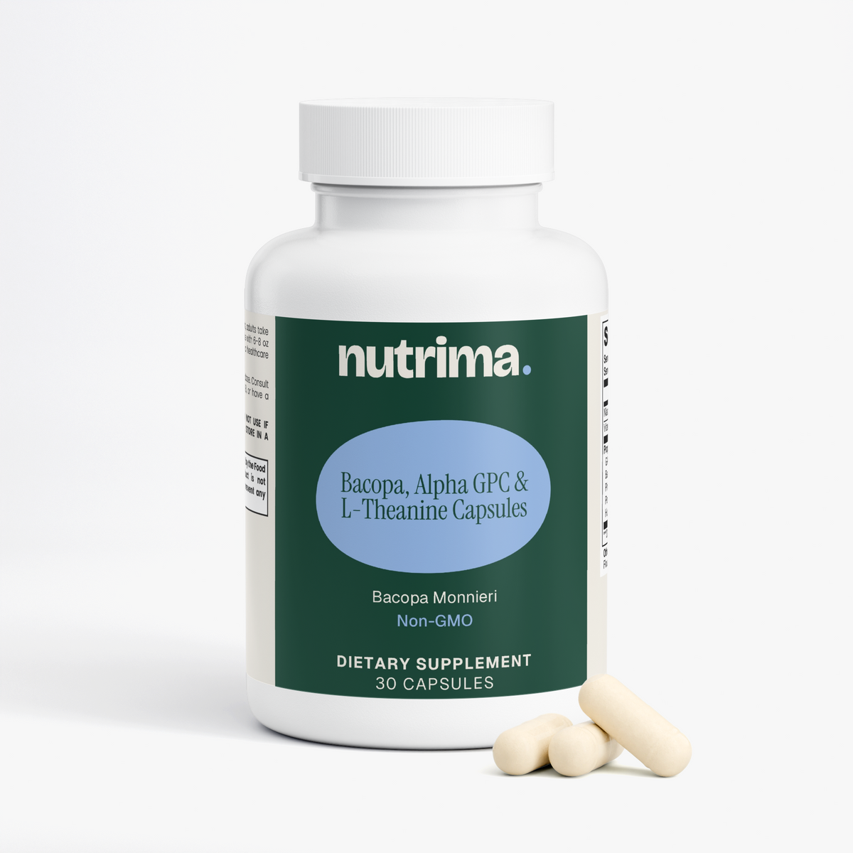 Bacopa, Alpha GPC & L-Theanine Capsules, 30 Count by nutrima, product image 2