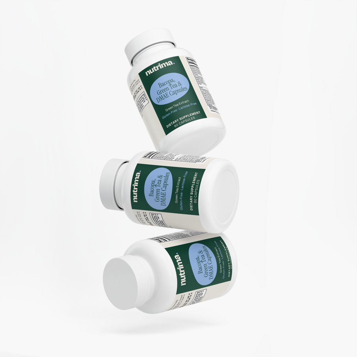 Bacopa, Green Tea & DMAE Capsules, 60 Count by nutrima, product image 4