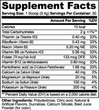 Supplement facts for Hydration Powder (Lychee) showing key vitamins and minerals by nutrima.