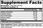 Supplement facts panel for Melatonin, Valerian & Lavender Oral Strips.