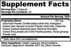 Supplement facts label for Gotu Kola & Bacopa Complex, detailing ingredients and serving size, by nutrima.