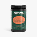 BCAA Post Workout Powder in Honeydew/Watermelon flavor in a black container with a vibrant label by nutrima.