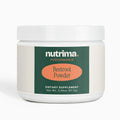 Beetroot Powder in a sleek white container with a green and orange label.