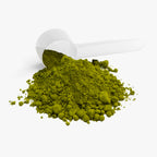 Vibrant green Ceremonial Matcha Powder with a clear scoop, showcasing its fine texture and rich color, by nutrima.