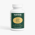 Ginkgo Biloba + Ginseng dietary supplement in a white bottle with green and yellow label design by nutrima.