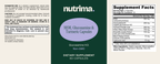 Supplement facts label for MSM, Glucosamine & Turmeric Capsules, 60 Count, with ingredients, suggested use and warnings