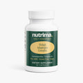 The Shilajit Adaptogen Complex bottle features a clean white design with green and gold accents by nutrima.