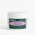 Tallow Cream Peaceful Night in a white jar with lavender label, featuring ingredients like beef tallow and olive oil by nutri