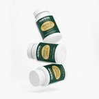 Three floating bottles of Vitamin D3 2,000 IU softgels showcasing vibrant green and yellow packaging by nutrima.